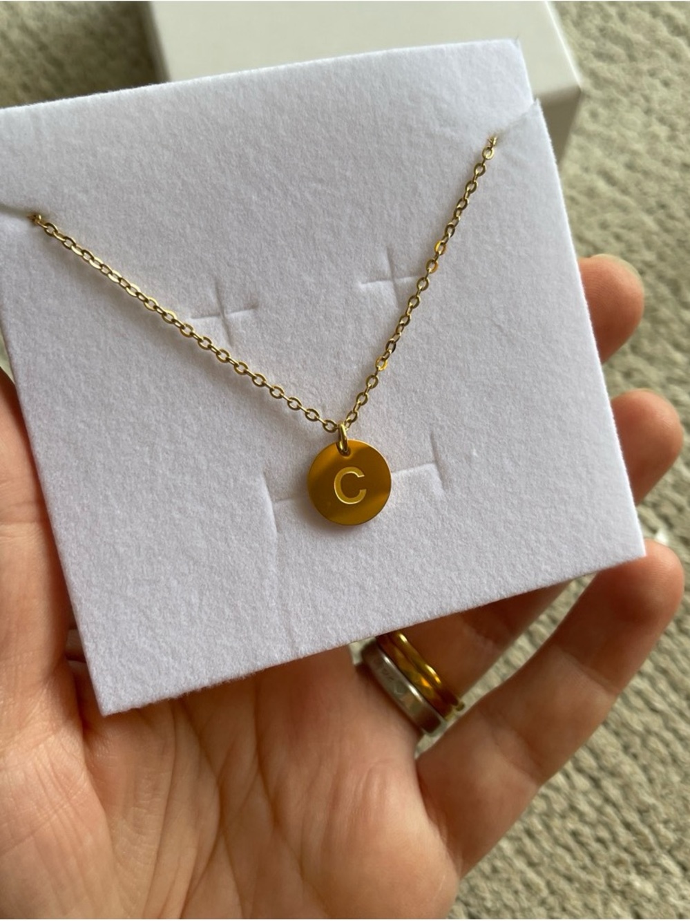 Gold Initial 'C' Pendant Necklace - Personalized Women's Jewelry